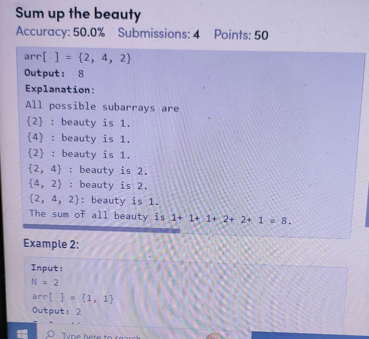 Solved Given An Array Arr Of Length N The Beauty Of Any Of Chegg