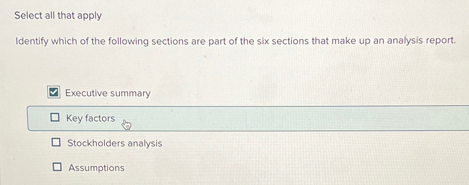 Solved Select All That Applyidentify Which Of The Following Chegg