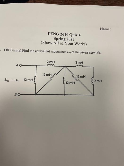 Solved Points Find The Equivalent Inductance Leq Of Chegg