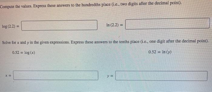 Solved Compute The Values Express These Answers To The Chegg