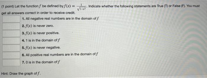 Solved Point Let The Function F Be Defined By Chegg