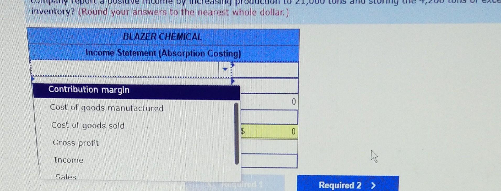 Solved Blazer Chemical Produces And Sells An Ice Melting Chegg