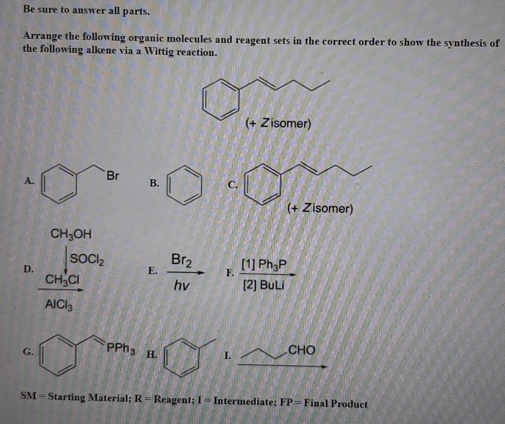 Solved Be Sure To Answer All Parts Arrange The Following Chegg