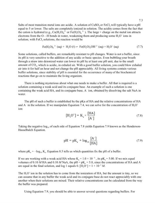 Solved Experiment Ph Measurements Buffers And Their Chegg