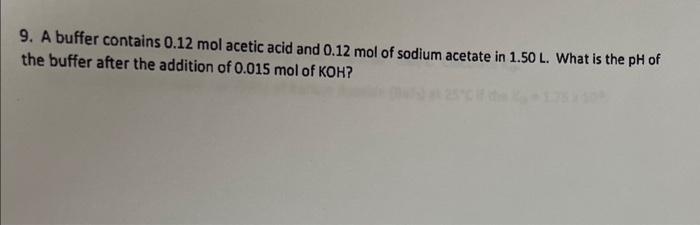 Solved A Buffer Contains Mol Acetic Acid And Chegg