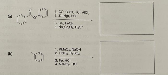 Solved A 1 CO CuCl HCI AICI 2 Zn Hg HCI 3 Cl2 Chegg