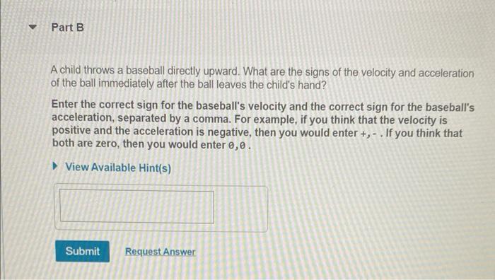 Solved For Each Of The Motions Described Below Determine Chegg