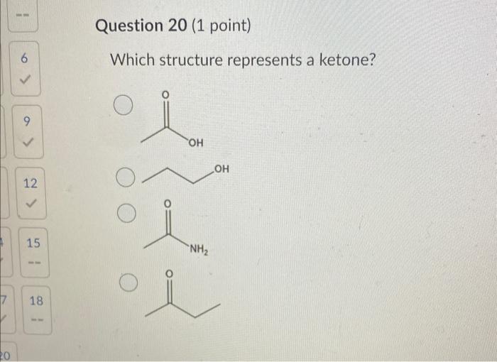 Solved Which Structure Represents A Ketone Chegg