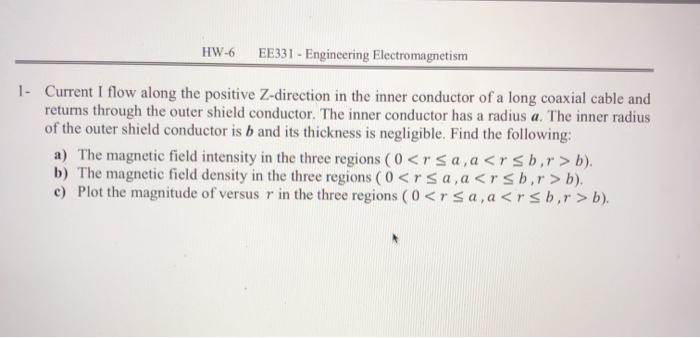 Solved HW 6 EE331 Engineering Electromagnetism 1 Current Chegg