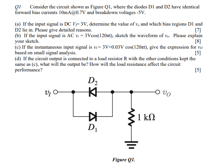 Solved Q Consider The Circuit Shown As Figure Q Where