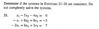 Deternine If The Systems In Exercises 21 26 Are Chegg