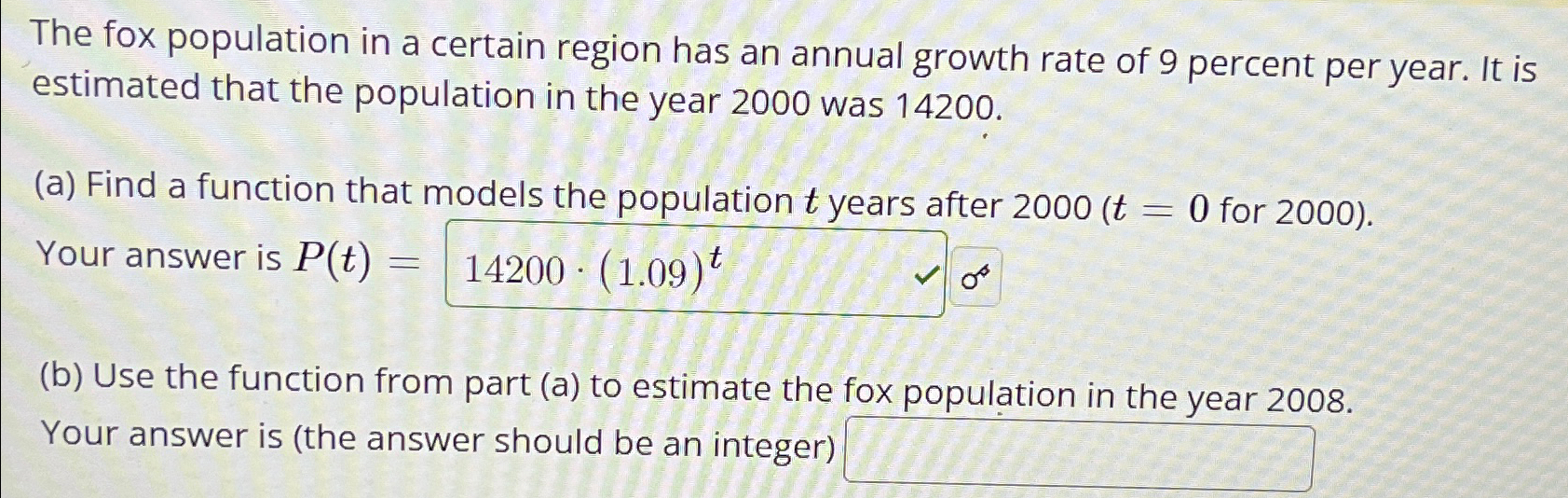 Solved The Fox Population In A Certain Region Has An Annual Chegg