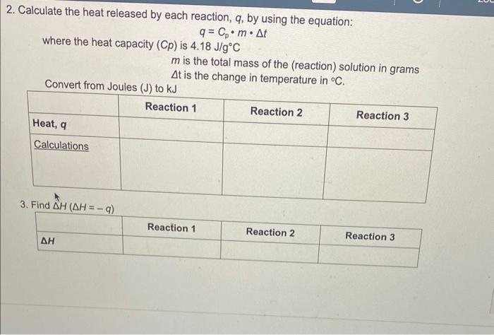 Solved Post Lab Questions Combining Reactions Reaction Chegg