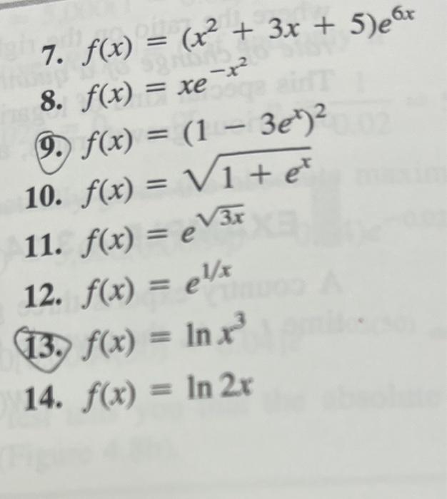 Solved In Exercises Through Differentiate The Given Chegg