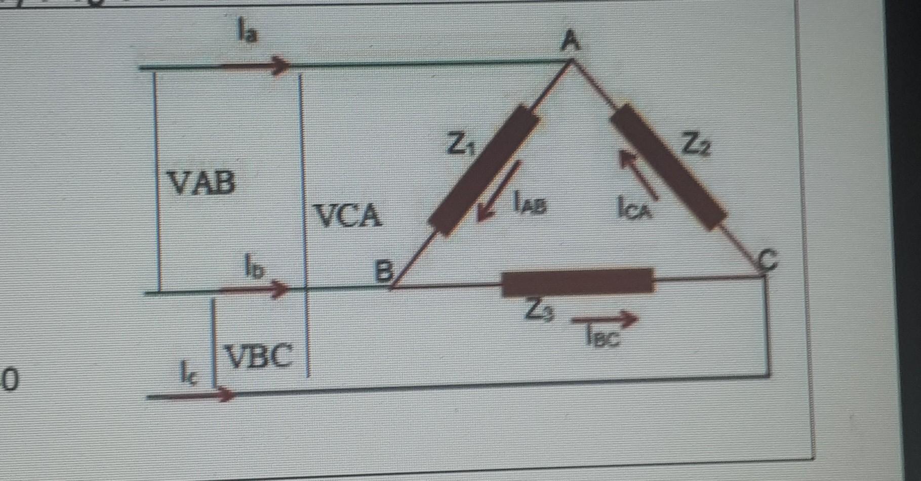 Solved In The Given Three Phase Circuit The Currents Ia Chegg