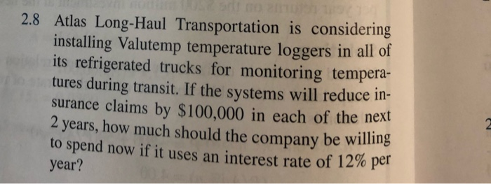 Solved Atlas Long Haul Transportation Is Considering Chegg