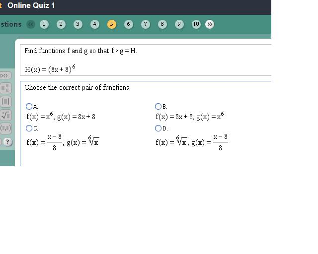 Solved Find Functions F And G So That F G H H X 8x Chegg