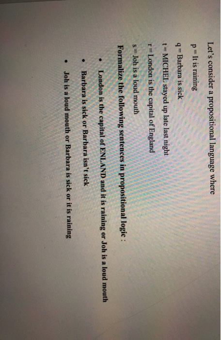 Solved Let S Consider A Propositional Language Where P It Is Chegg