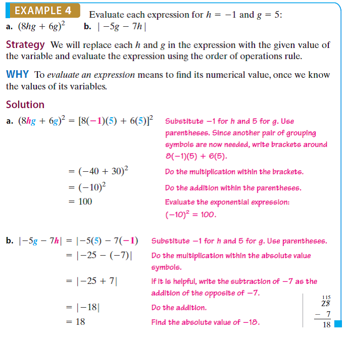 Solved Evaluate Each Expression For The Given Values Of The Varia