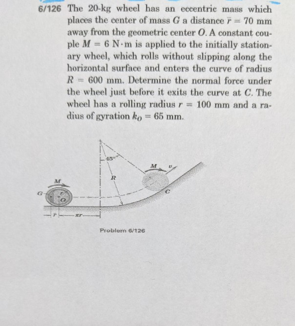 Solved The Kg Wheel Has An Eccentric Mass Which Chegg