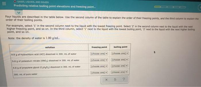 Solved O GASES LIQUIDS AND SOLIDS Predicting Relative Chegg