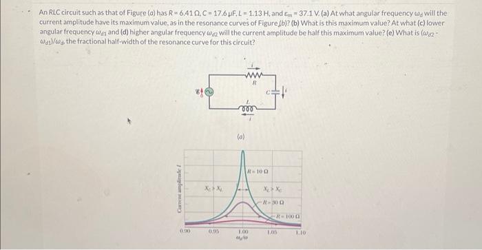 Solved An RLC Circuit Such As That Of Figure A Has Chegg