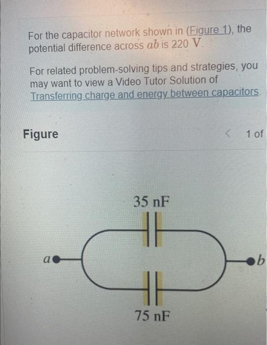 Solved For The Capacitor Network Shown In Figure 1 The Chegg