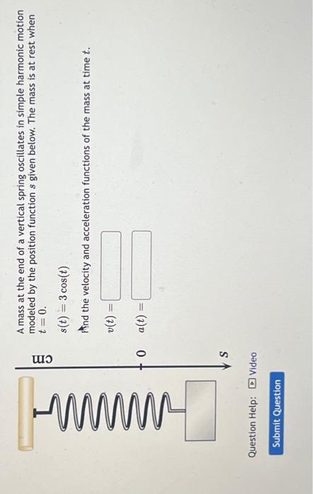 Solved A Mass At The End Of A Vertical Spring Oscillates In Chegg