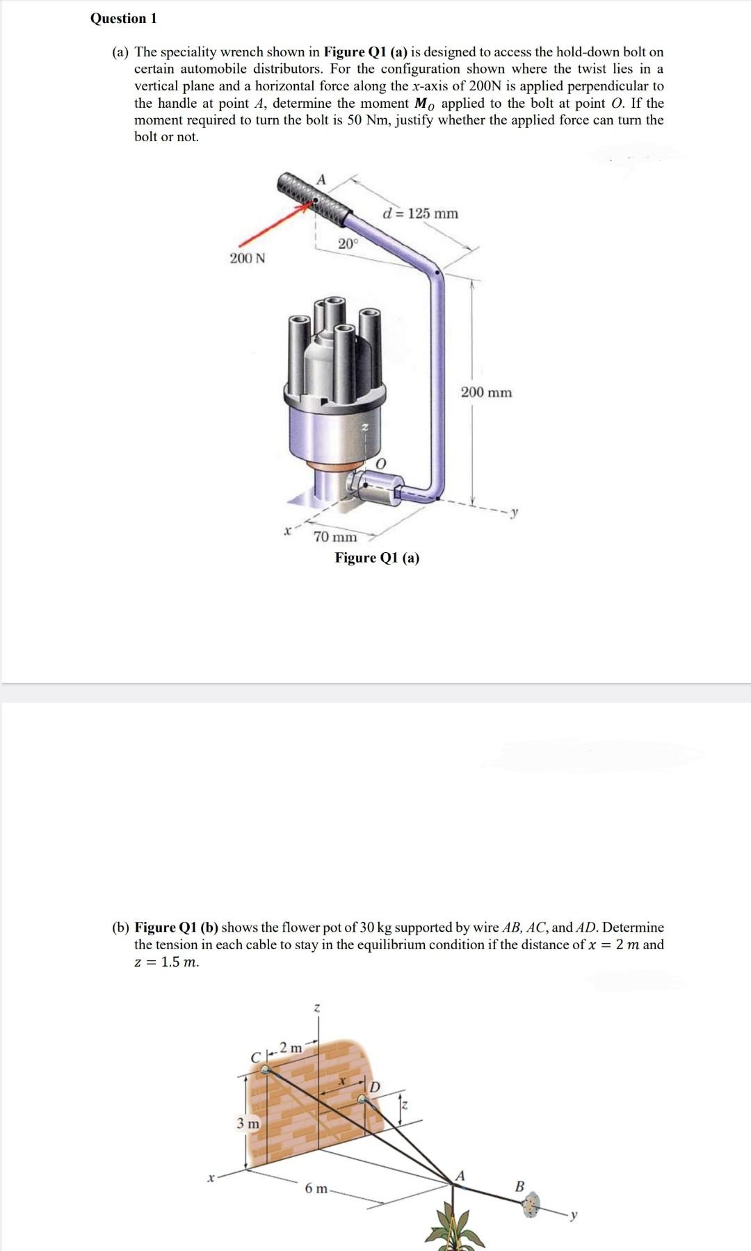 Solved A The Speciality Wrench Shown In Figure Q