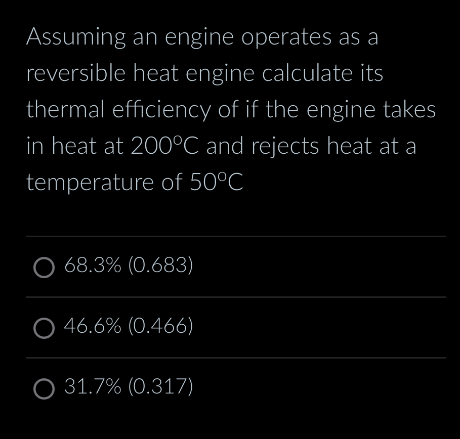 Solved Assuming An Engine Operates As A Reversible Heat Chegg