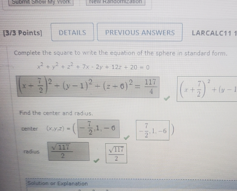 Solved 3 3 Points LARCALC 111Complete The Square To Write Chegg