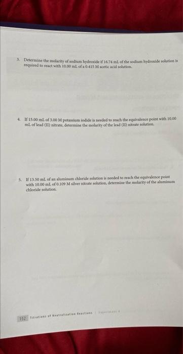 Solved POST LAB QUESTIONS 1 Write The Balasced Teaction And Chegg