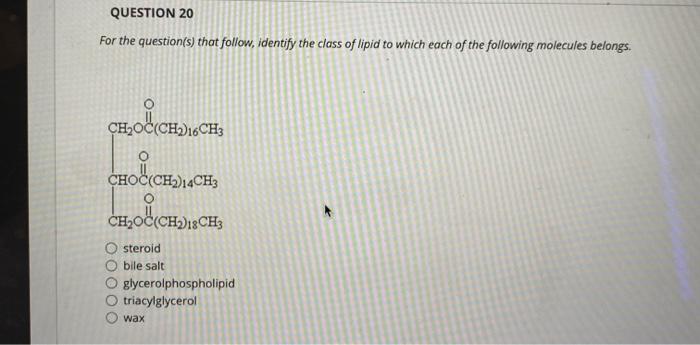 Solved QUESTION 20 For The Question S That Follow Identify Chegg