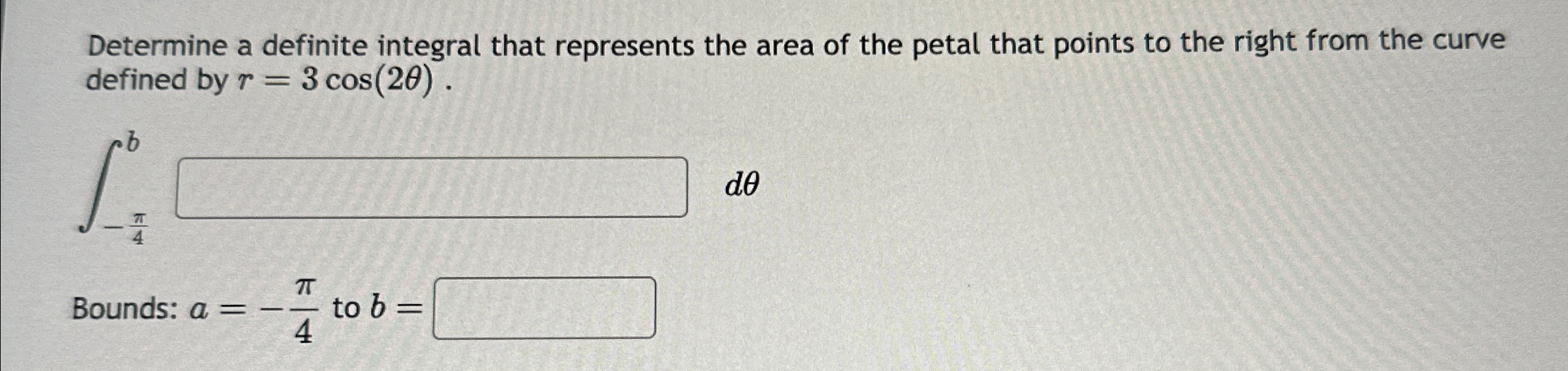 Solved Determine A Definite Integral That Represents The Chegg