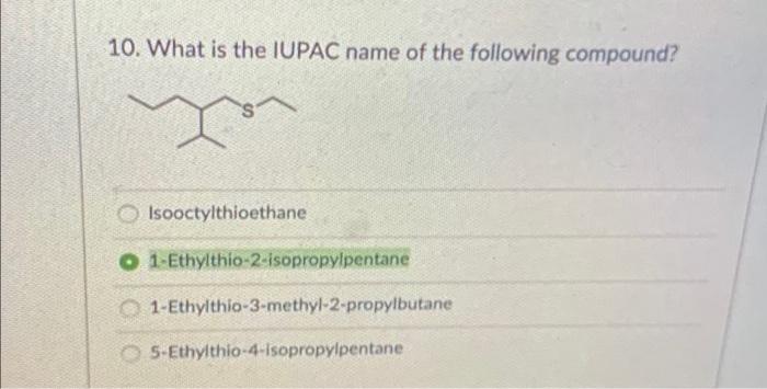 Solved What Is The Iupac Name Of The Following Compound Chegg