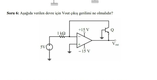 Solved Hill Soru 6 Aşağıda verilen devre için Vout çıkış Chegg