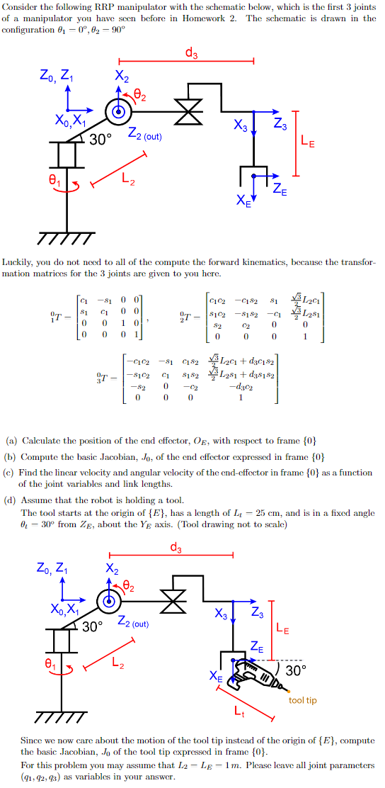 Solved Consider The Following RRP Manipulator With The Chegg