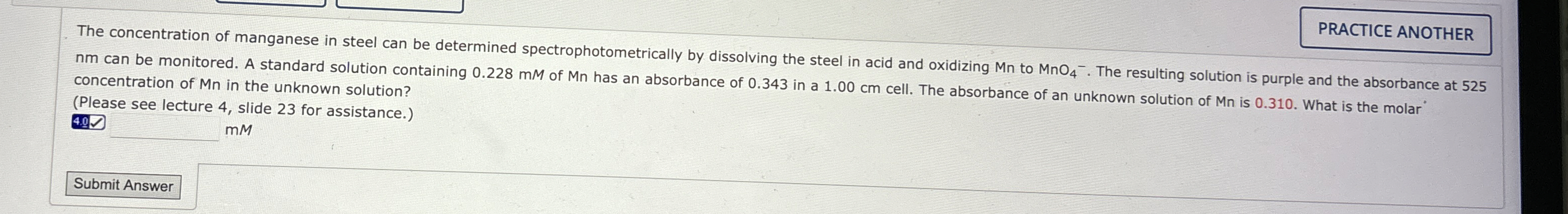 Solved The Concentration Of Manganese In Steel Can Be Chegg