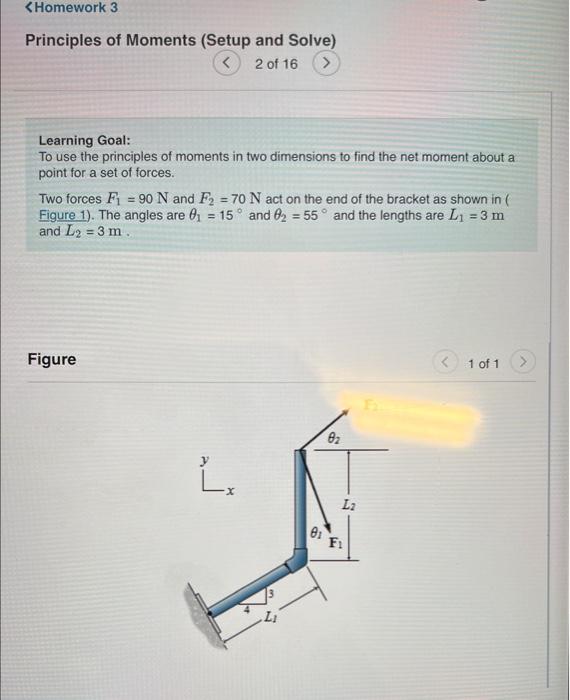 Solved Principles Of Moments Setup And Solve 2 Of 16 Chegg