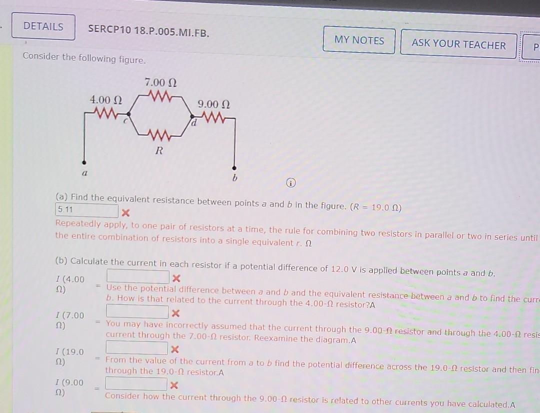 Solved DETAILS SERCP10 18 P 005 MI FB MY NOTES ASK YOUR Chegg