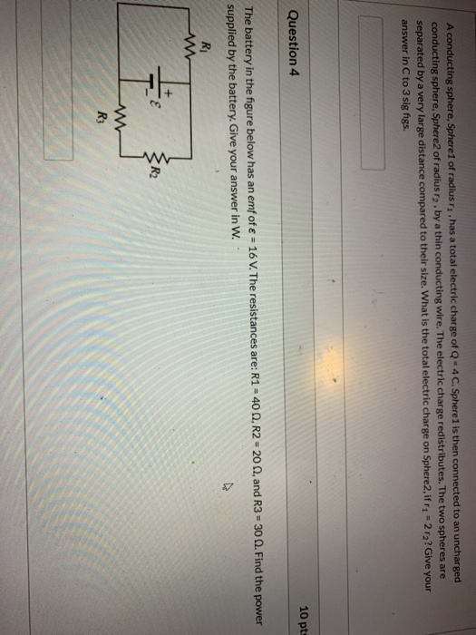 Solved A Conducting Sphere Sphere Of Radius R Has A Chegg