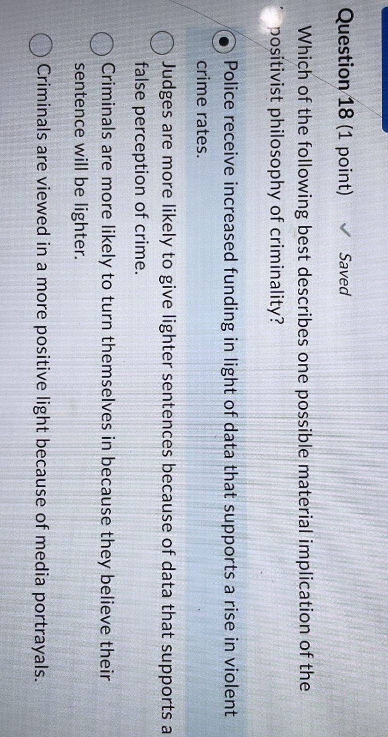 Solved Question 18 1 Point SavedWhich Of The Following Chegg