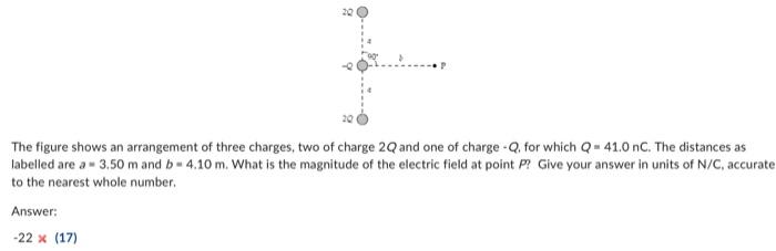 Solved The Figure Shows An Arrangement Of Three Charges Two Chegg