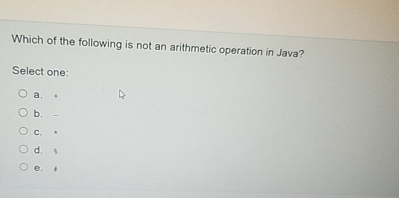 Solved Which Of The Following Is Not An Arithmetic Operation Chegg