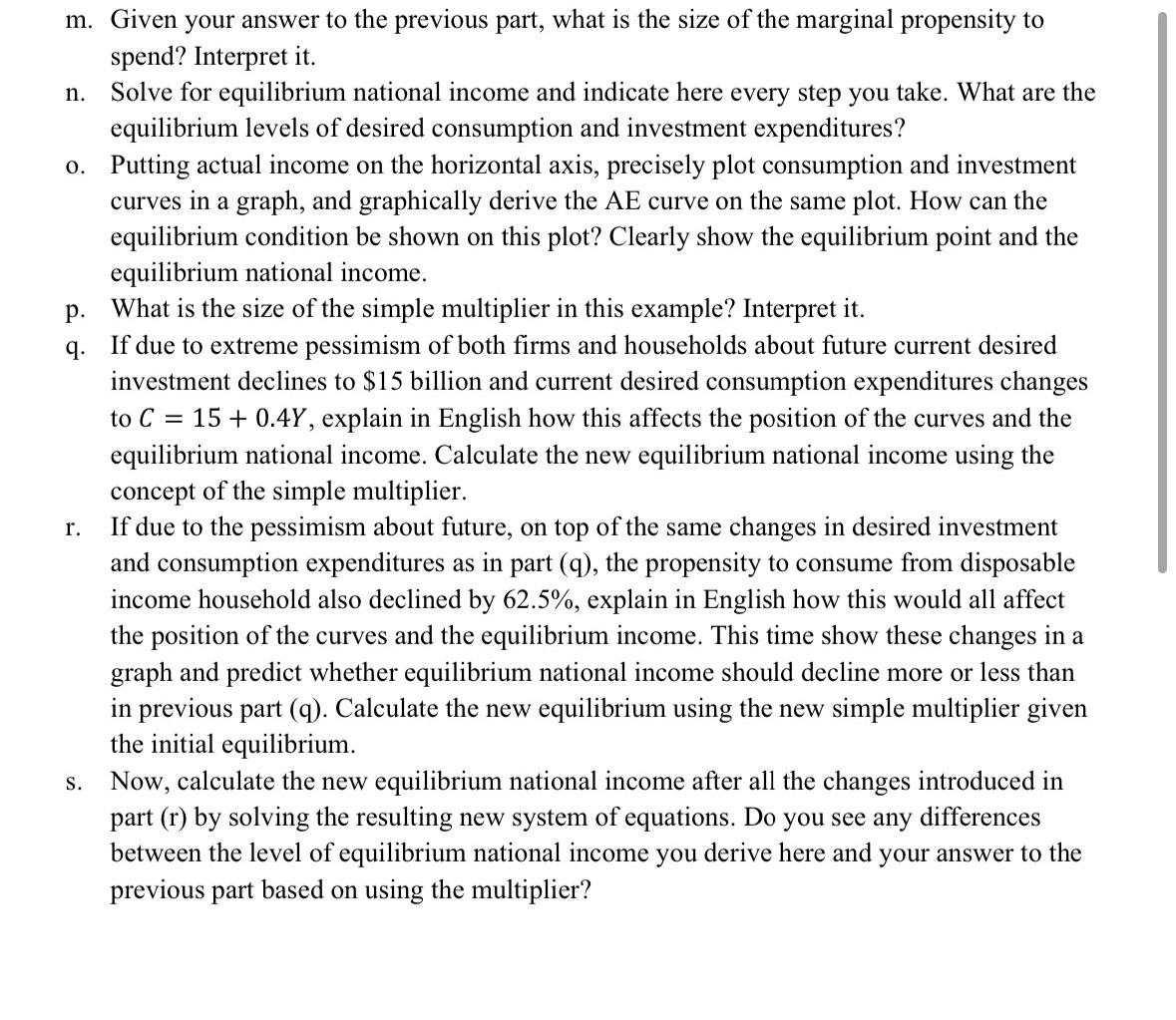 Solved N Solve For Equilibrium National Income And Chegg