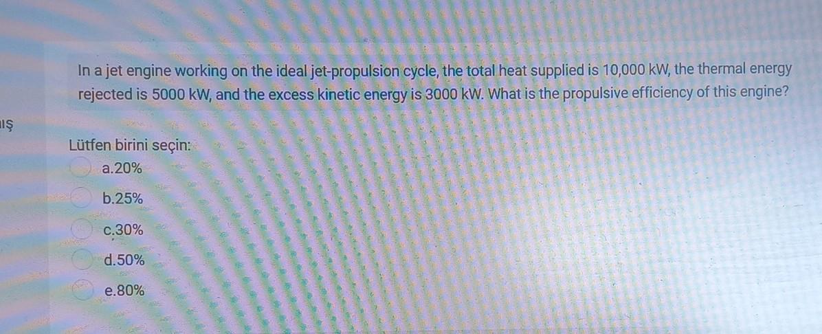 Solved In A Jet Engine Working On The Ideal Jet Propulsion Chegg