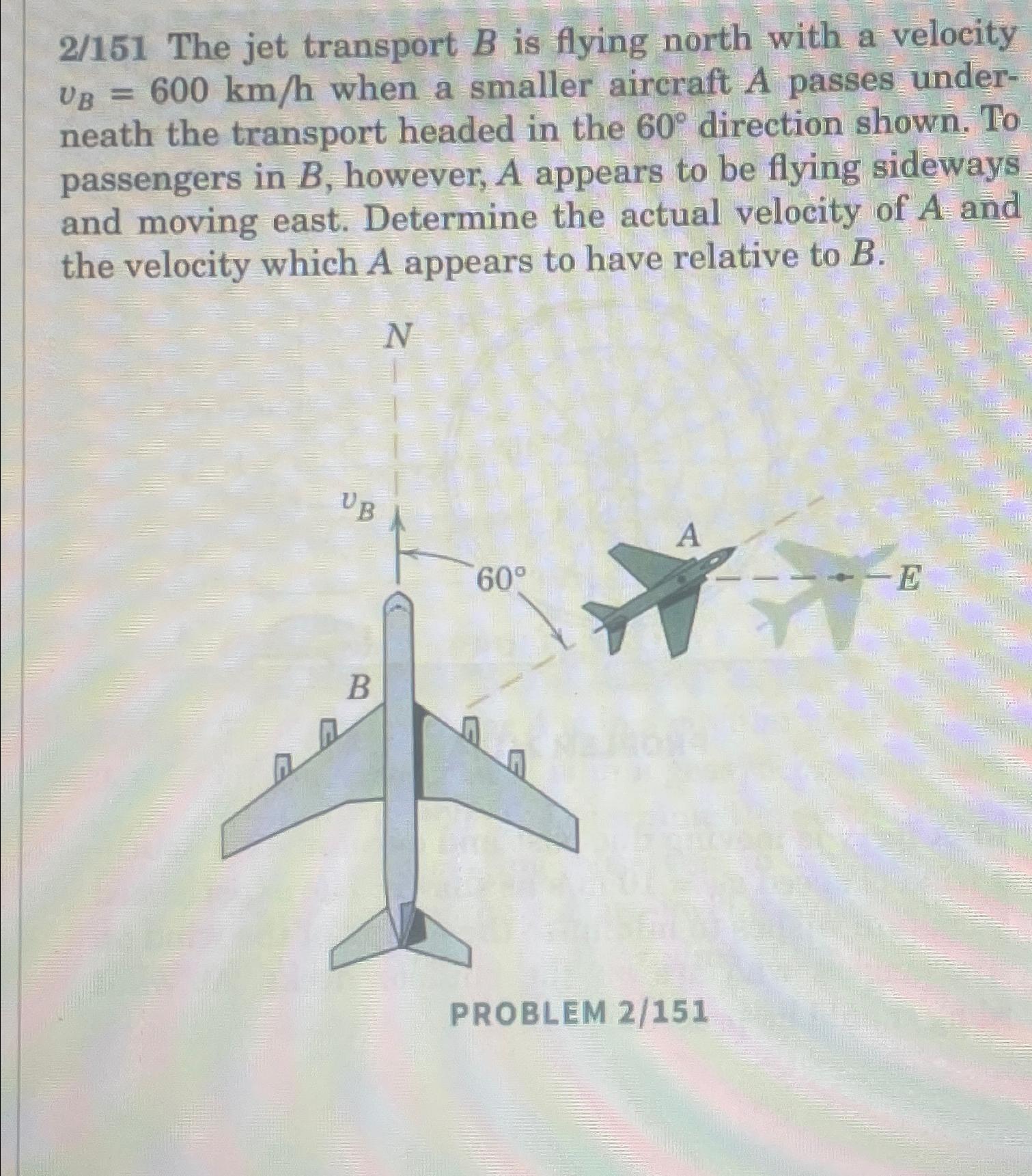 Solved 2 151 The Jet Transport B Is Flying North With A Chegg