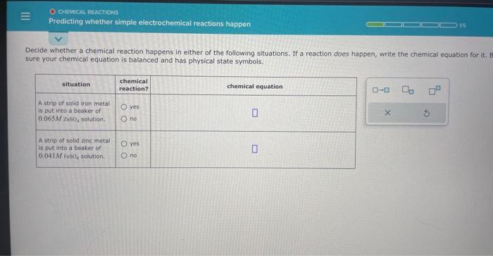 Solved Decide Whether A Chemical Reaction Happens In Elther Chegg