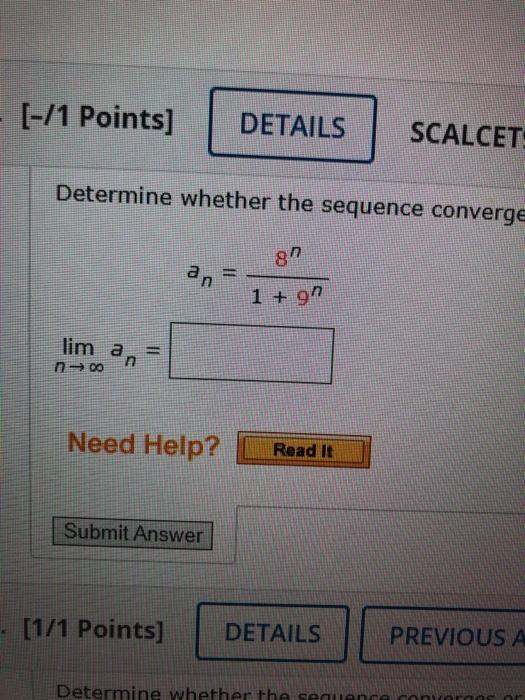 Solved 1 Points DETAILS SCALCET Determine Whether The Chegg