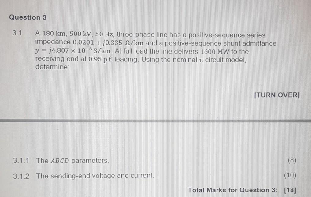 Solved Question A Km Kv Hz Three Phase Chegg